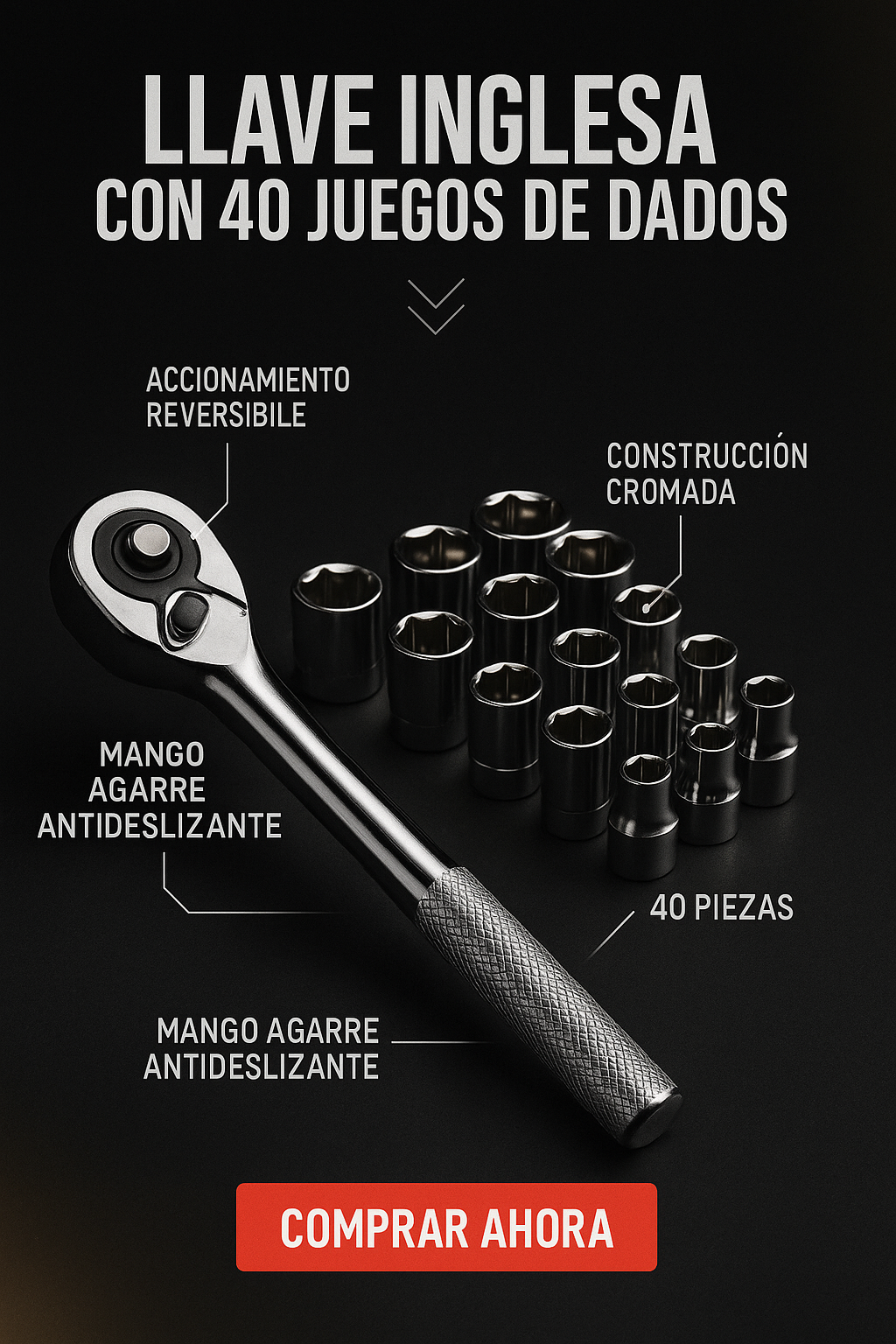Llave Inglesa con 40 juegos de dados