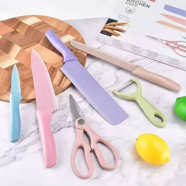 Set juego de cuchillos 6 piezas Colores